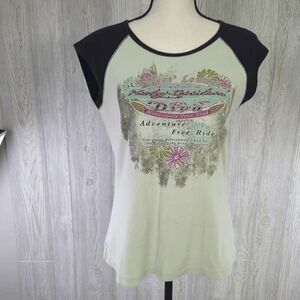 Vintage Harley Davidson Women’s XL Black Short Sleeve Diva Embellished Shirt Top